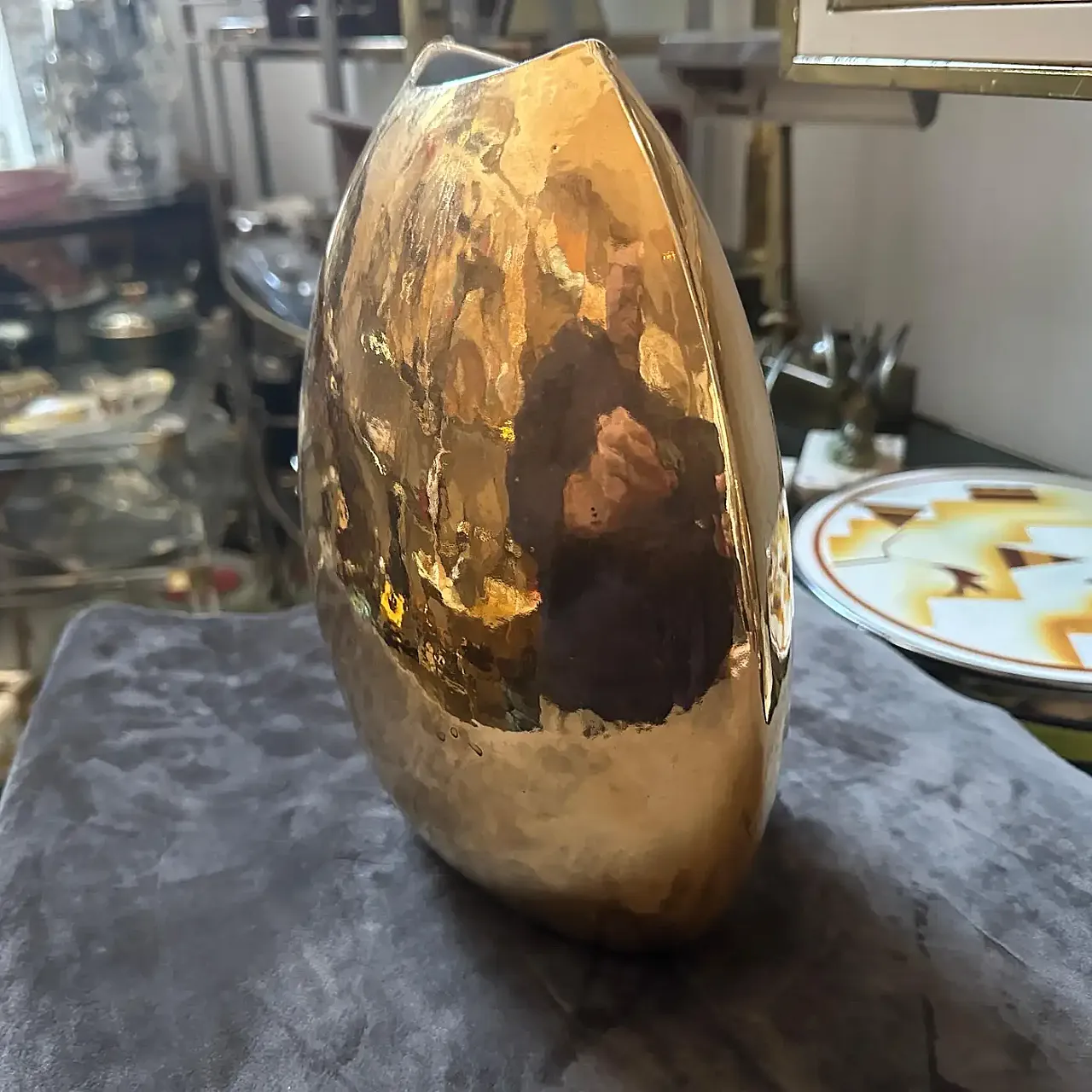 Golden porcelain vase by Nove San Marco, 1970s 1