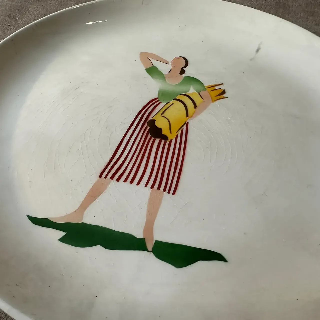 Piatto rotondo in ceramica di Guido Andlovitz per Laveno, anni '30 2