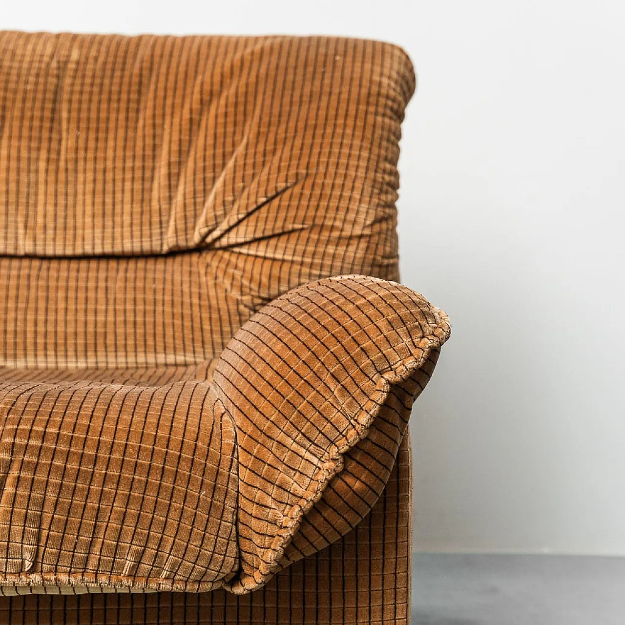 Doimo Salotti armchair bed in brown velvet, 1970s 2