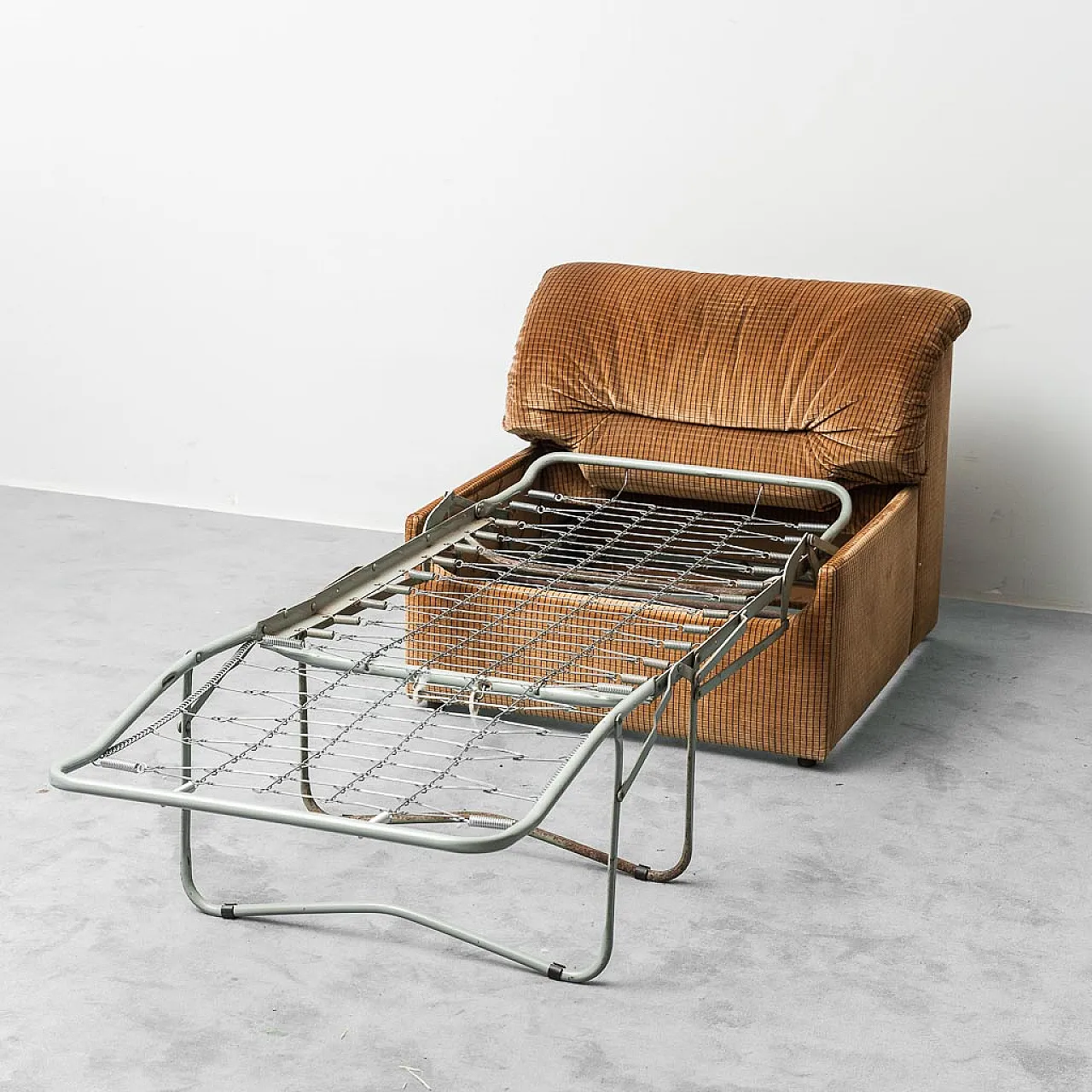 Doimo Salotti armchair bed in brown velvet, 1970s 3