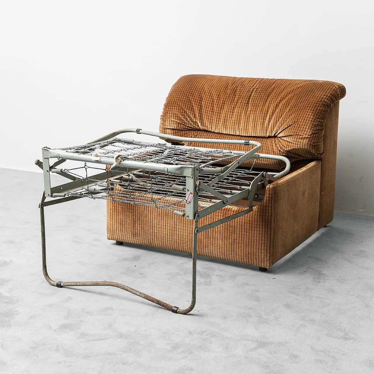 Doimo Salotti armchair bed in brown velvet, 1970s 9