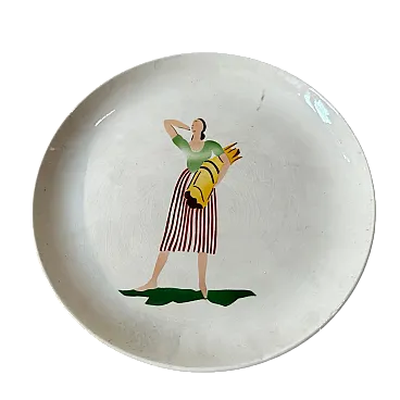 Round ceramic plate by Guido Andlovitz for Laveno, 1930s
