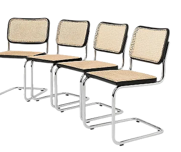 4 sedie Cesca di Marcel Breuer per Knoll, anni 2000