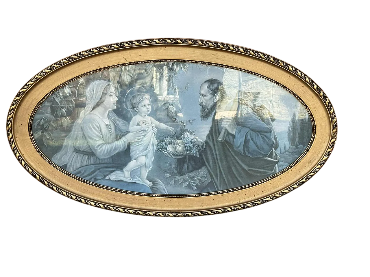 Artista Art Nouveau, Sacra Famiglia, stampa, incorniciata, inizio '900 6