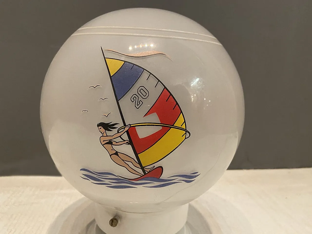 Pair of Mid-Century Opaline Glass Table Lamps, 1970s 4