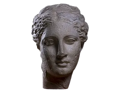 Testa della dea greca Igea, scultura in gesso, inizio '900