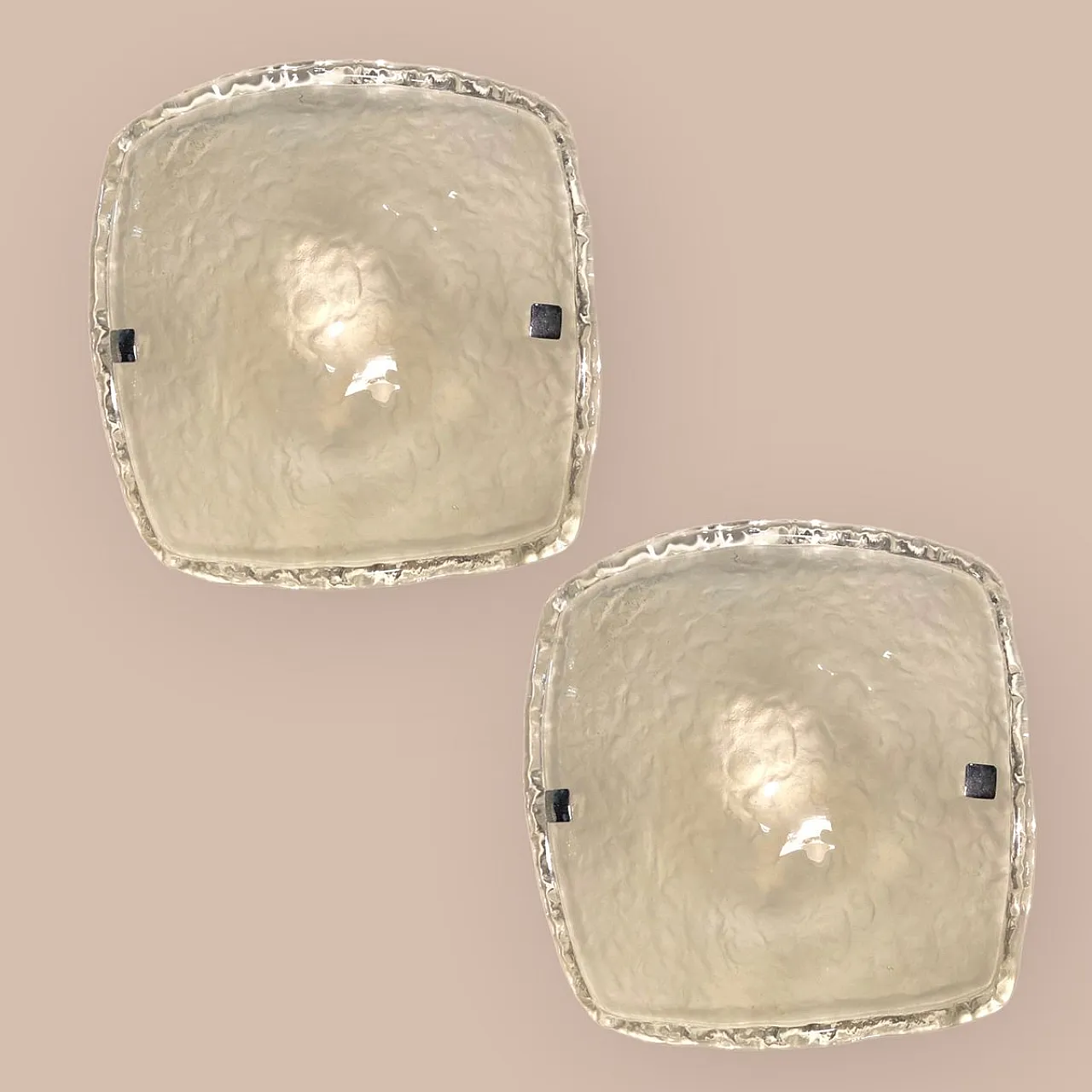 Pair of Mid-Century Murano Glass Sconces from Mazzega, 1970s 1