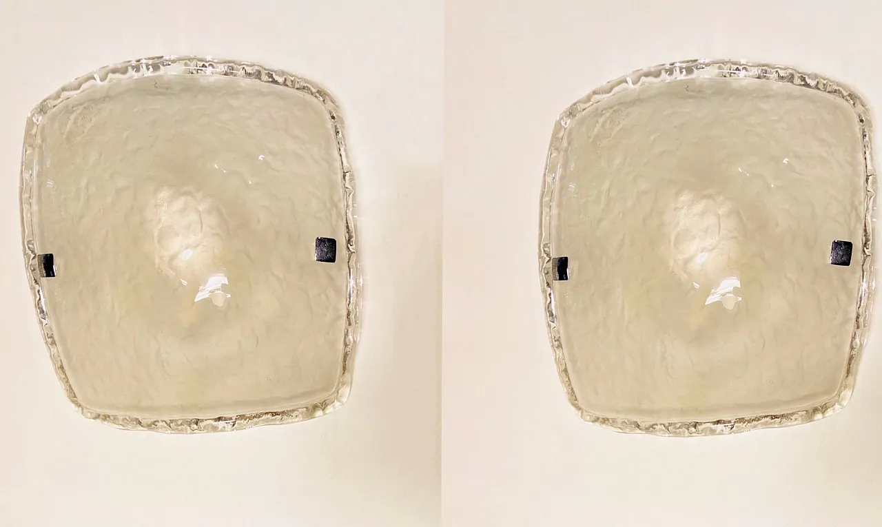 Pair of Mid-Century Murano Glass Sconces from Mazzega, 1970s 3