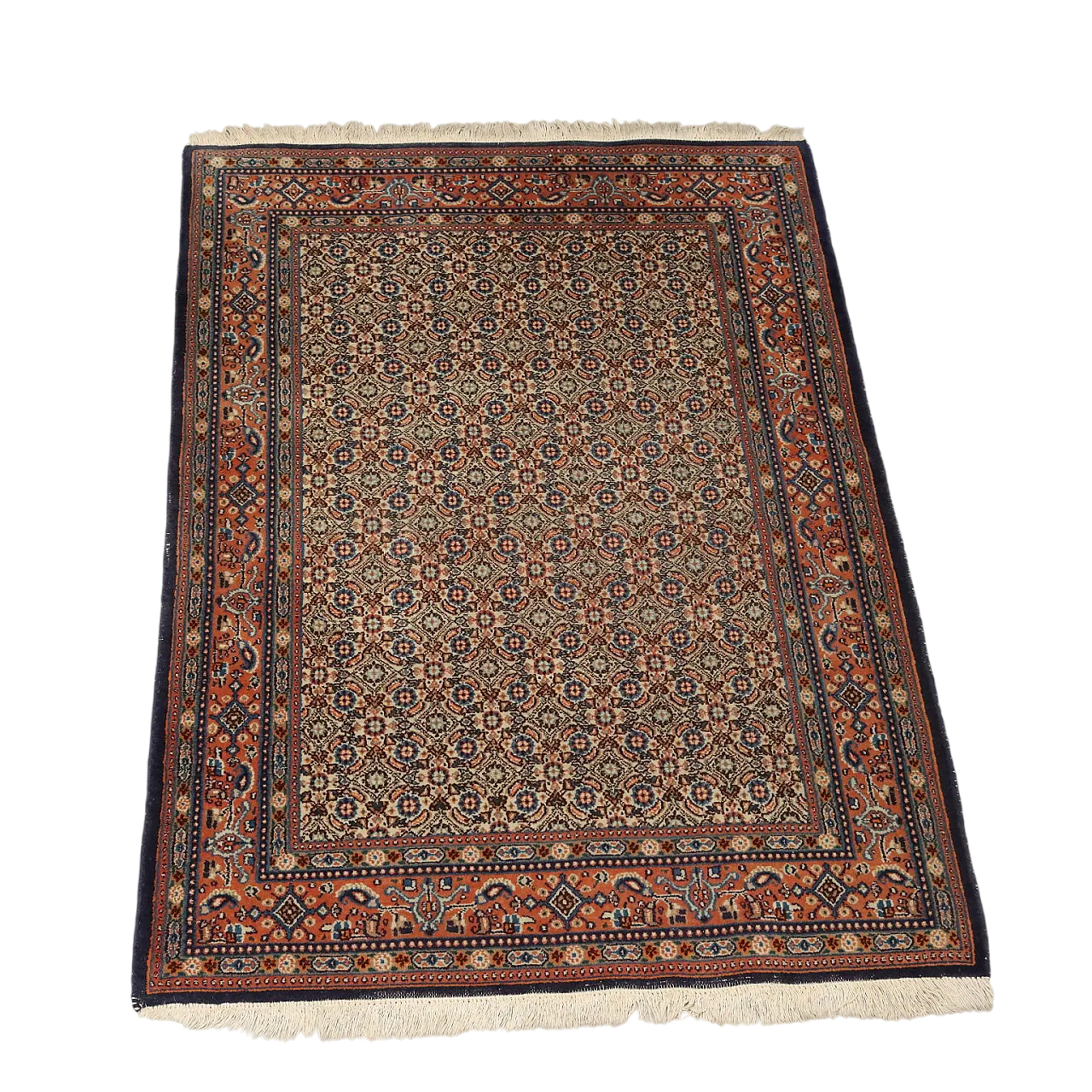 Tappeto Fango in cotone e lana, maglia fine, realizzato a mano, '900 9