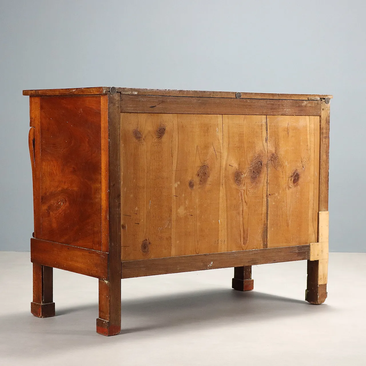 Chest of drawers in walnut with 3 drawers, 19th century 10