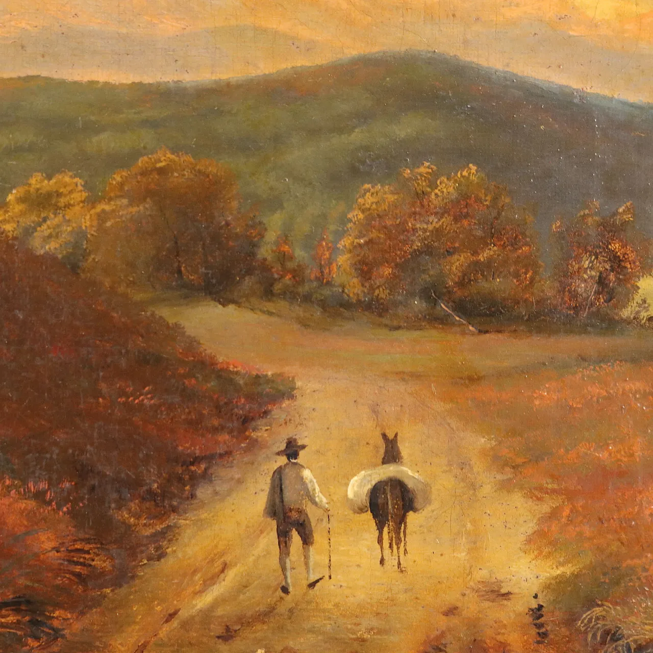 Scorcio di Campagna con Figure, olio su tela, '800 3