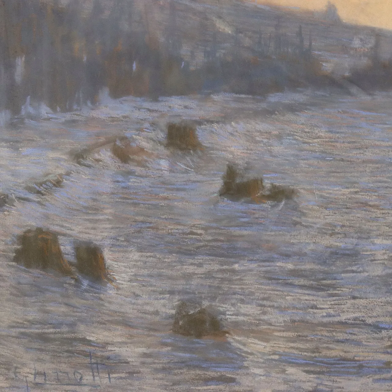 Guido Cinotti, Paesaggio invernale, pastelli su carta 4