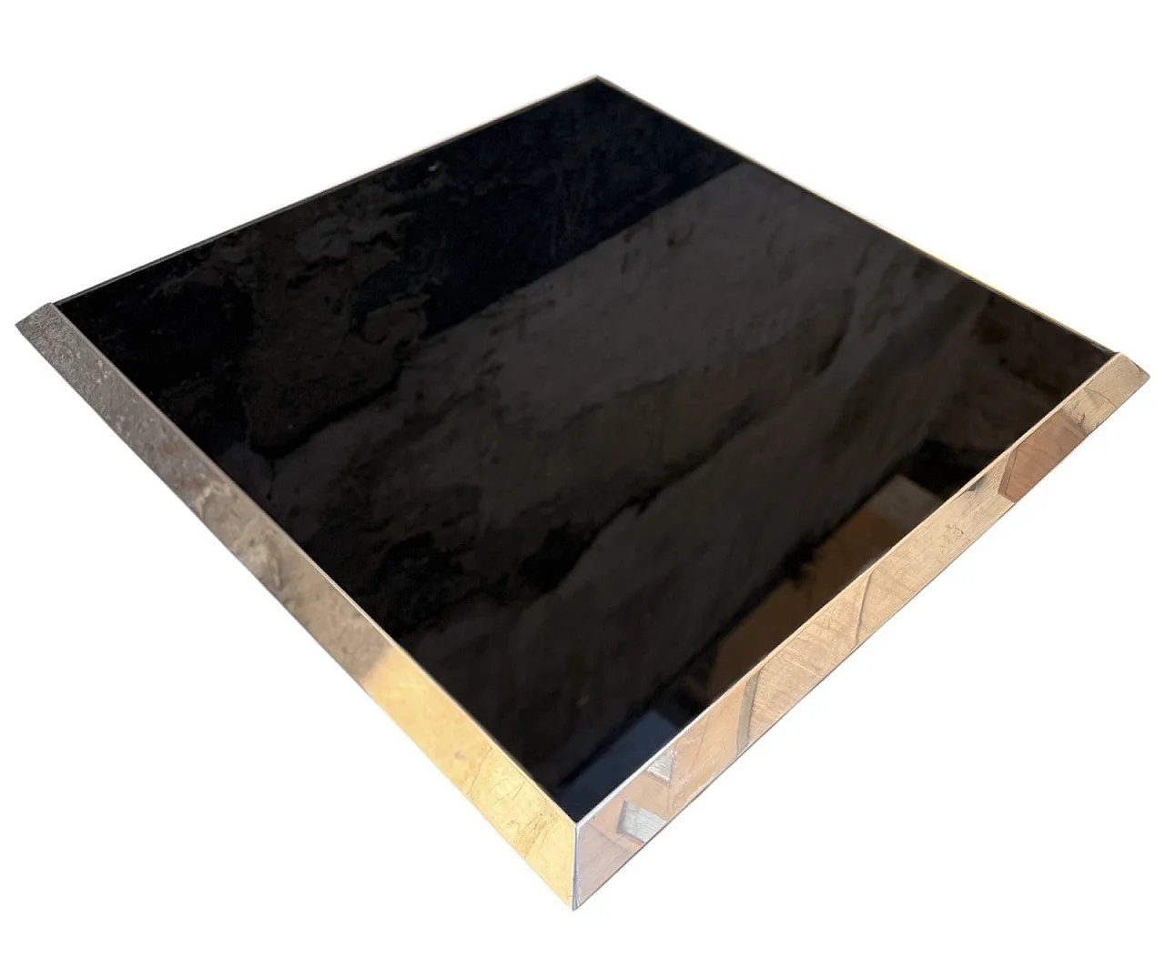 Smoked glass and steel coffee table, 1970s 10