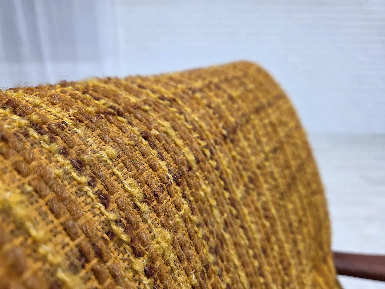 Poltrona danese in lana  teak, legno di quercia, anni '60 9