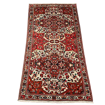 Tappeto Baktiary in cotone e lana, nodo grosso, fatto a mano, '900