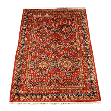 Tappeto Samarcanda in cotone e lana, nodo fine, fatto a mano, '900