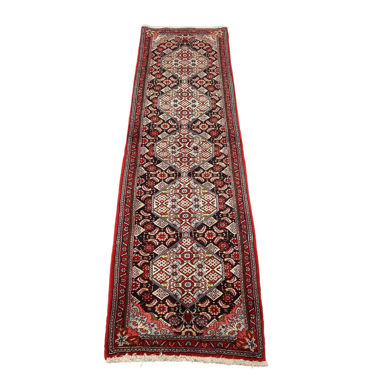 Tappeto Bijar in cotone e lana, nodo fine, realizzato a mano, '900 9