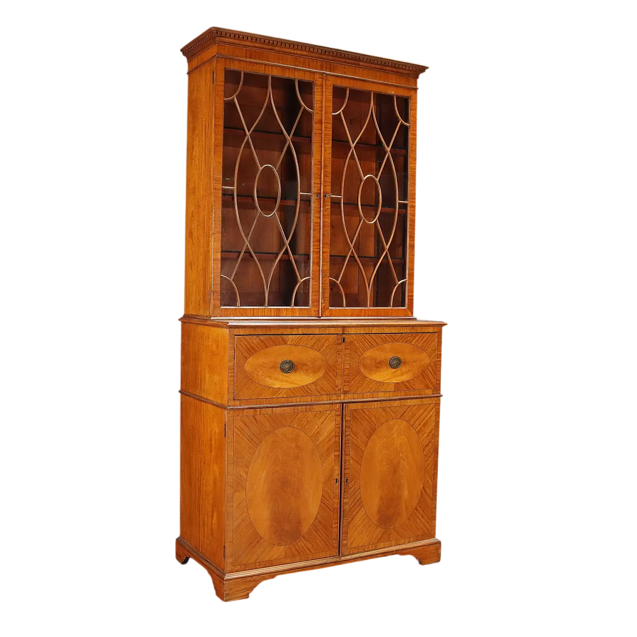 Libreria inglese in legno satinato, fine '800 11