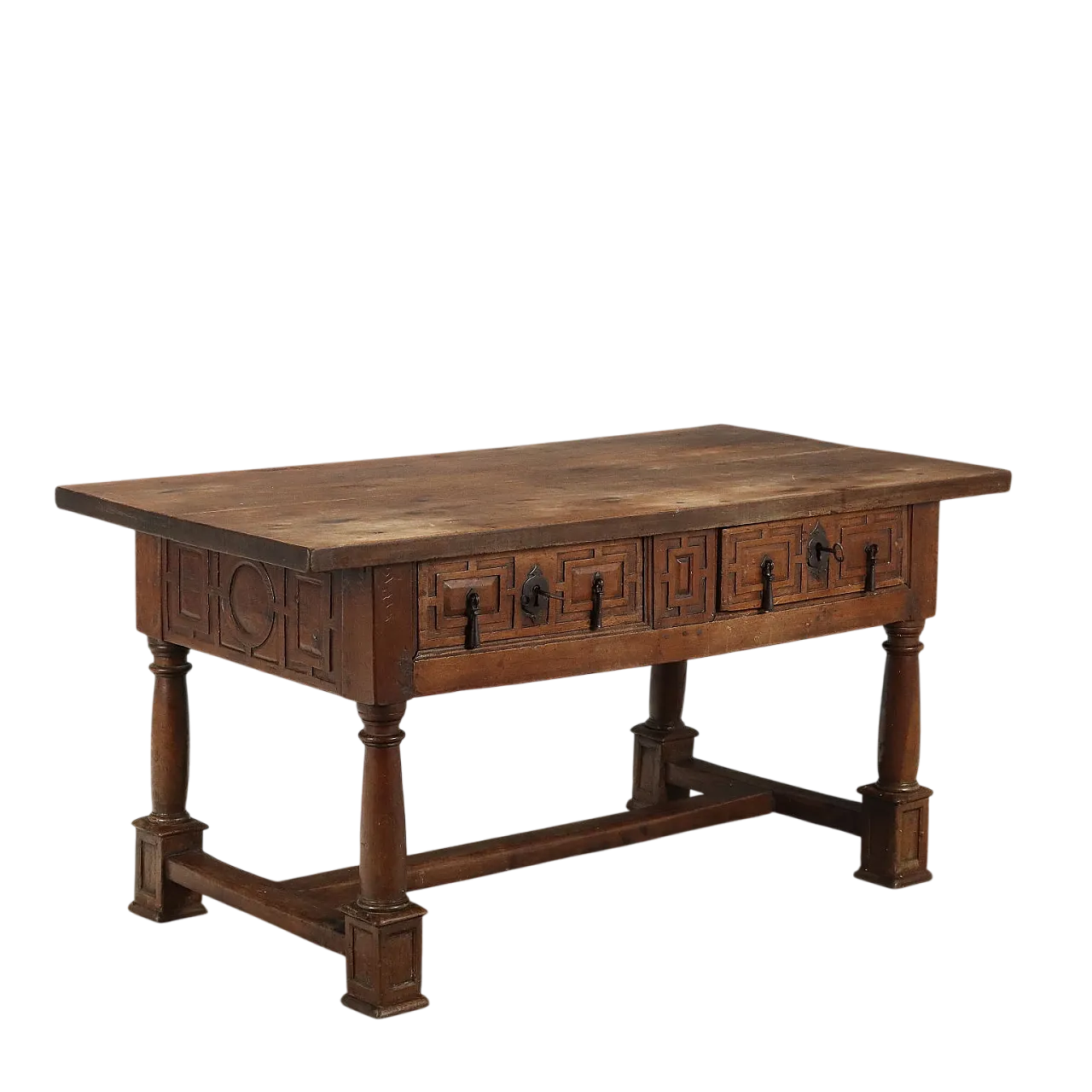 Tavolo in noce con cassetti, '600 10