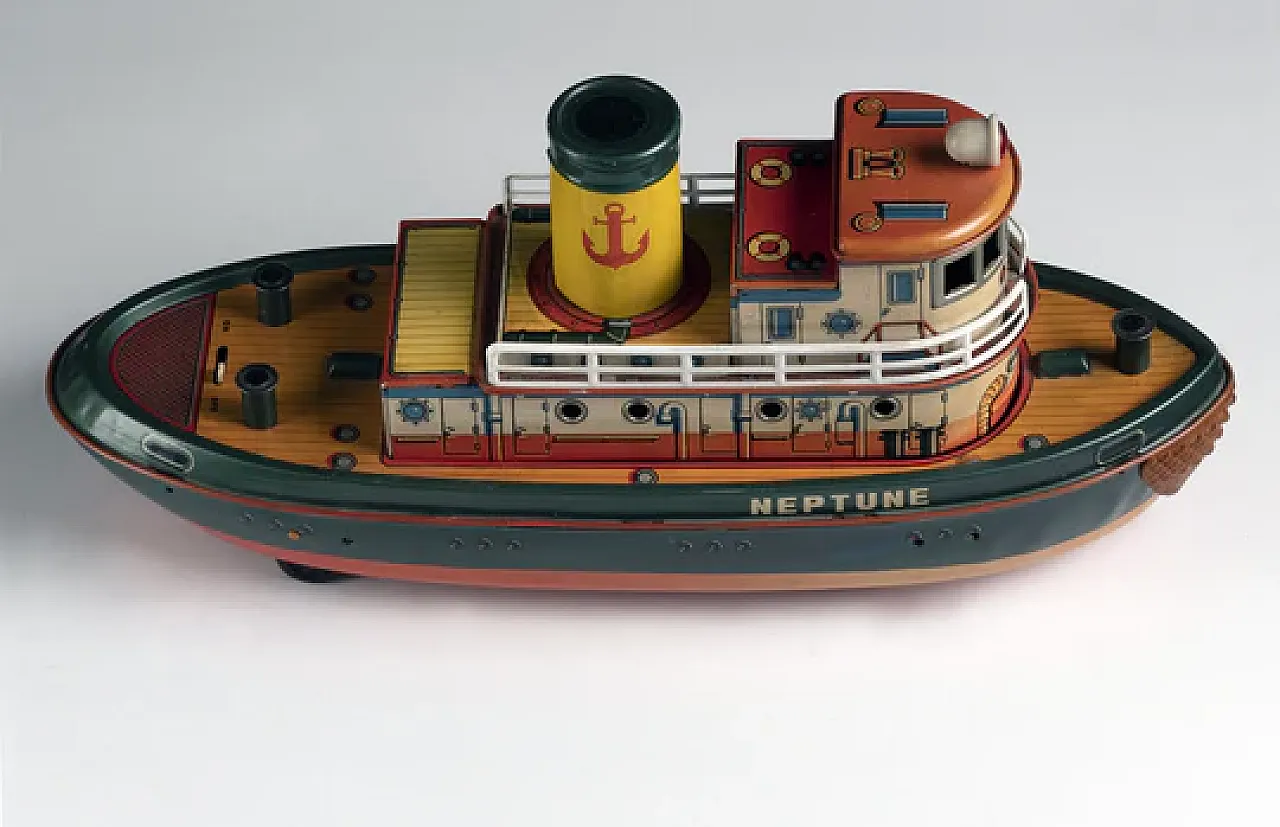 Tin toy tugboat, 1960s 3