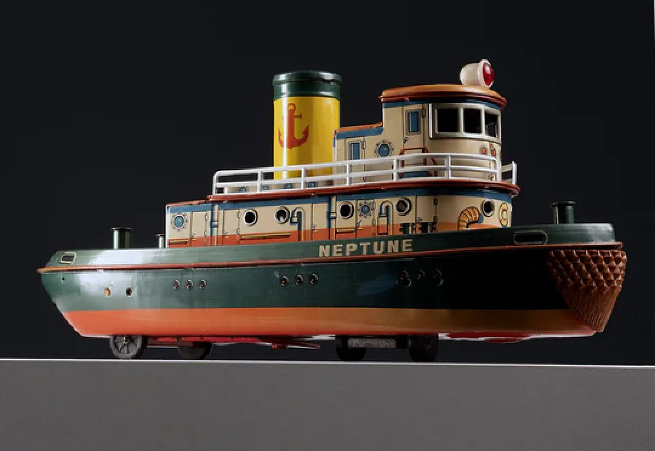 Tin toy tugboat, 1960s 5