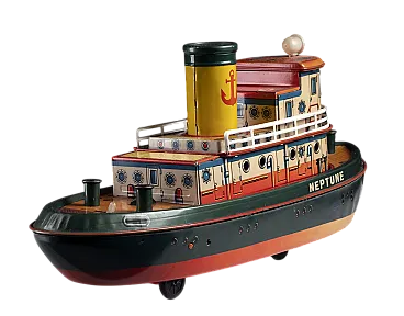 Rimorchiatore giocattolo in latta, anni '60