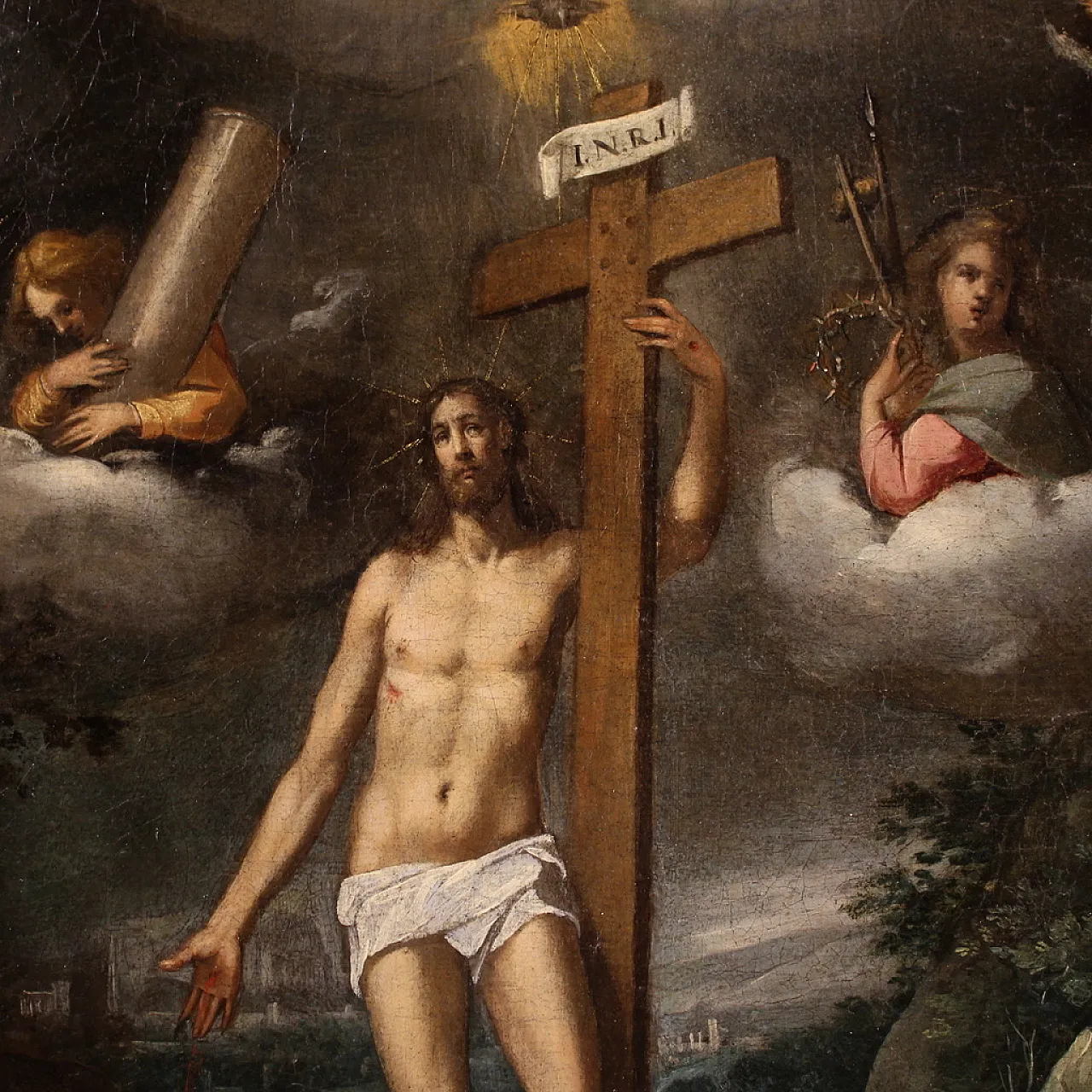 The Resurrection of Christ, oil painting on canvas, 17th century 7