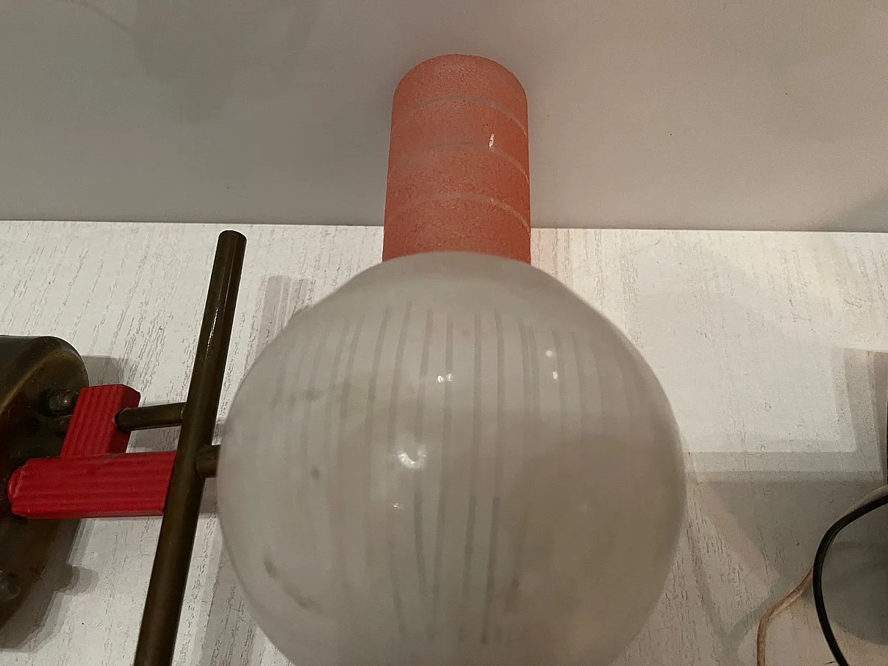 Pair of Red Glass Sconces from Stilnovo, 1950s 4