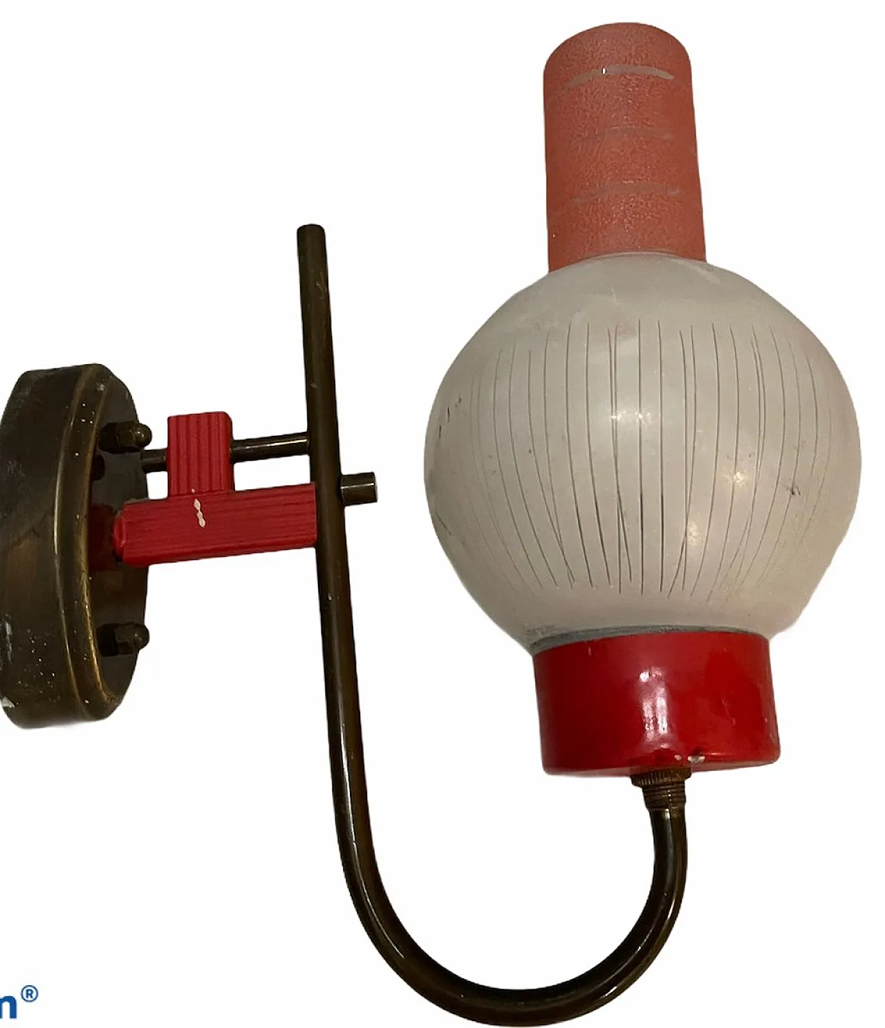 Pair of Red Glass Sconces from Stilnovo, 1950s 8