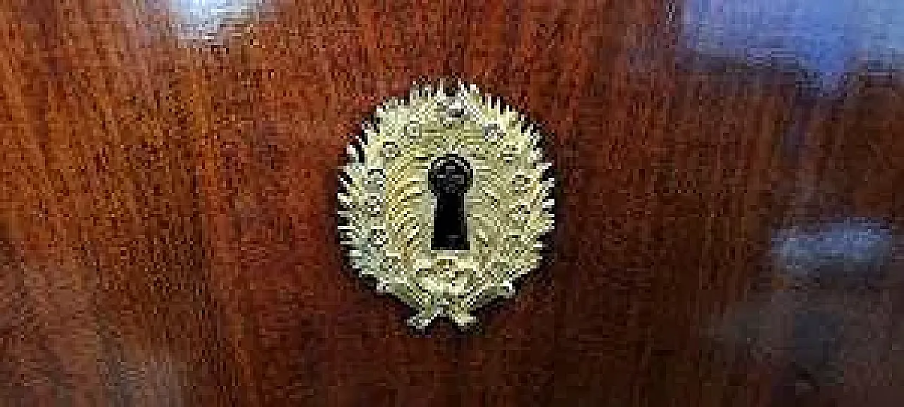 Secretaire in piuma di mogano, '800 7