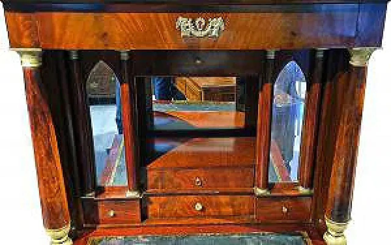 Secretaire in piuma di mogano, '800 9