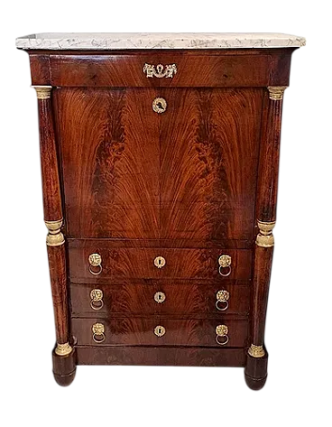 Mahogany feather secretaire, 19th century