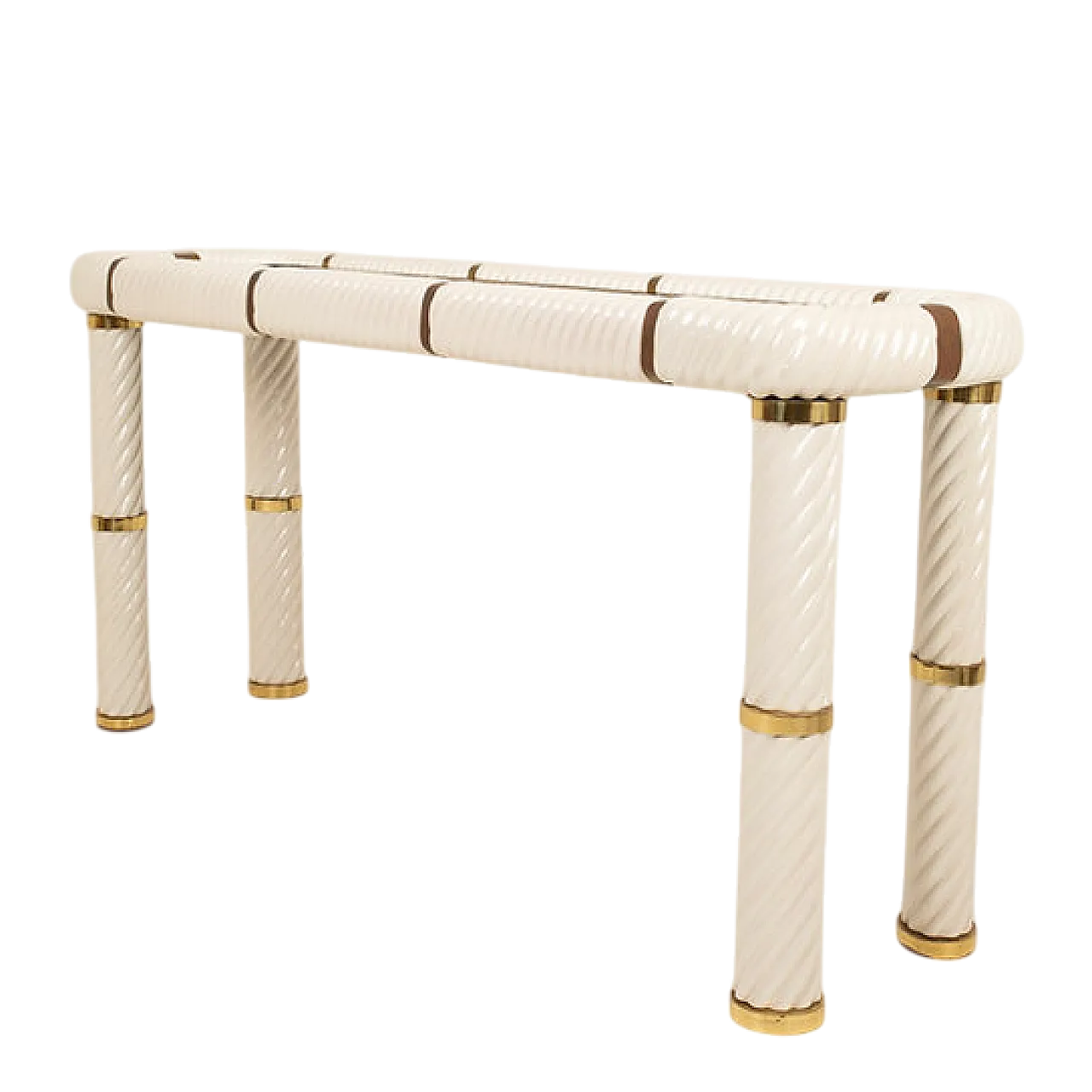 Consolle di Tommaso Barbi in porcellana e ottone, anni '70 15