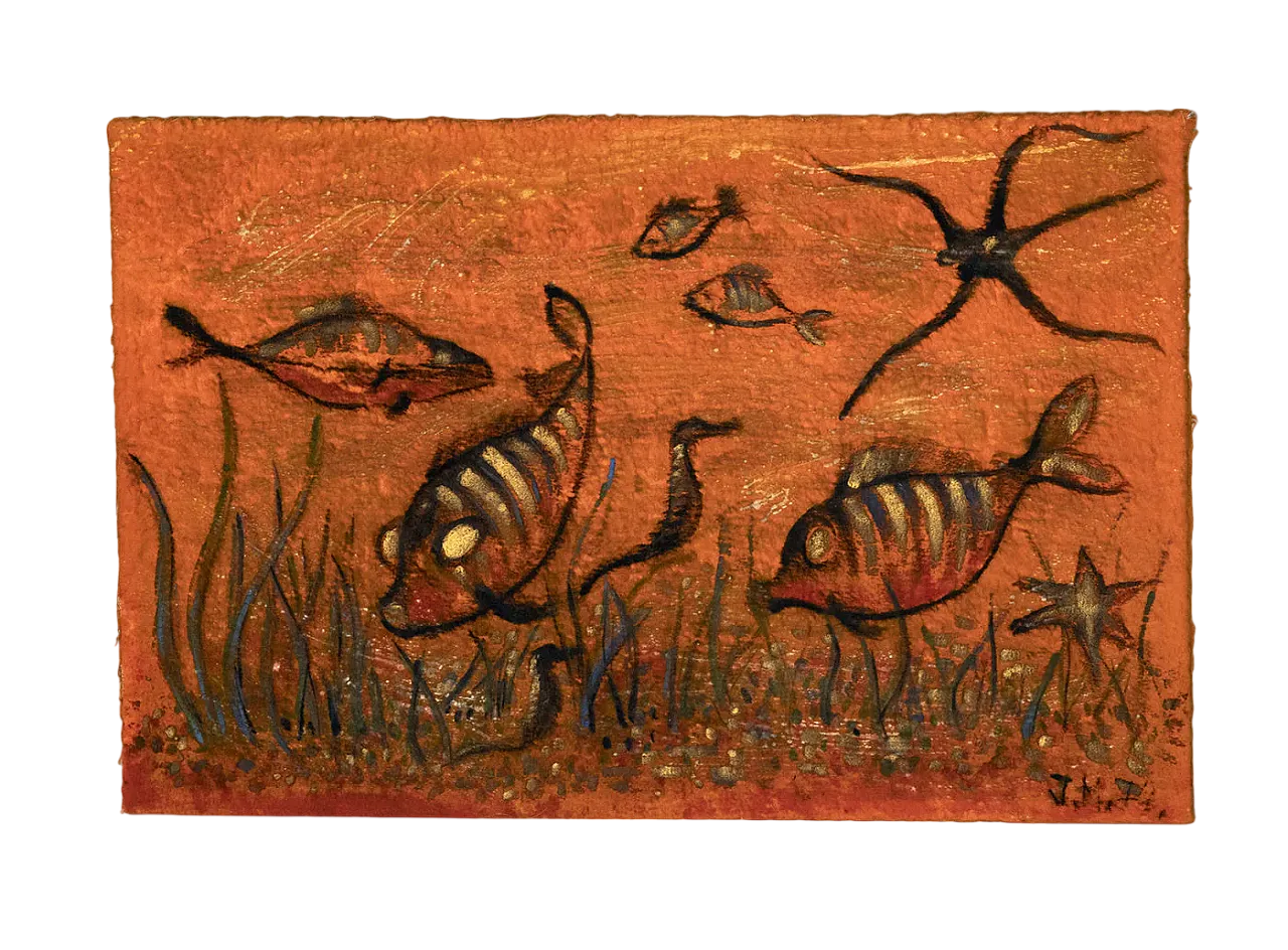 Flying Fish, pittura tessile, anni '70 6