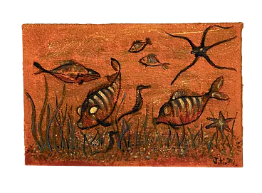 Flying Fish, pittura tessile, anni '70