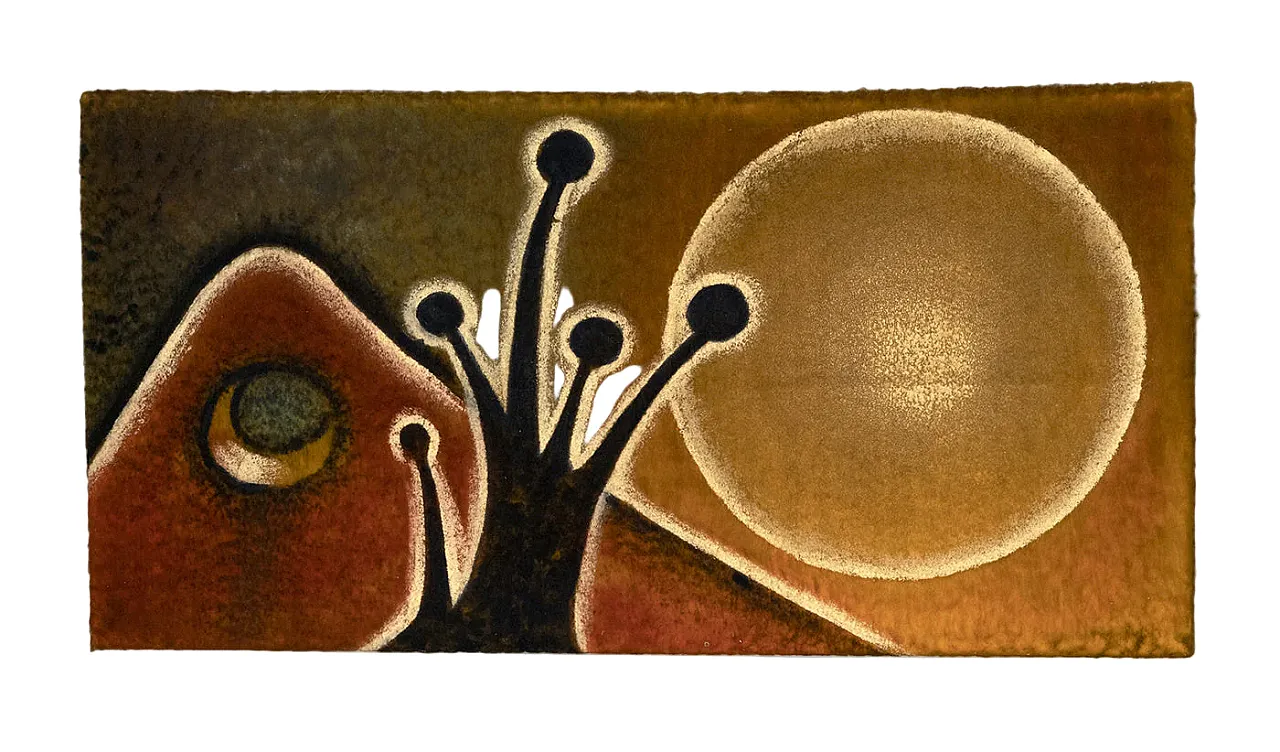 Paesaggio con Sole e Luna, pittura tessile, anni '70 1