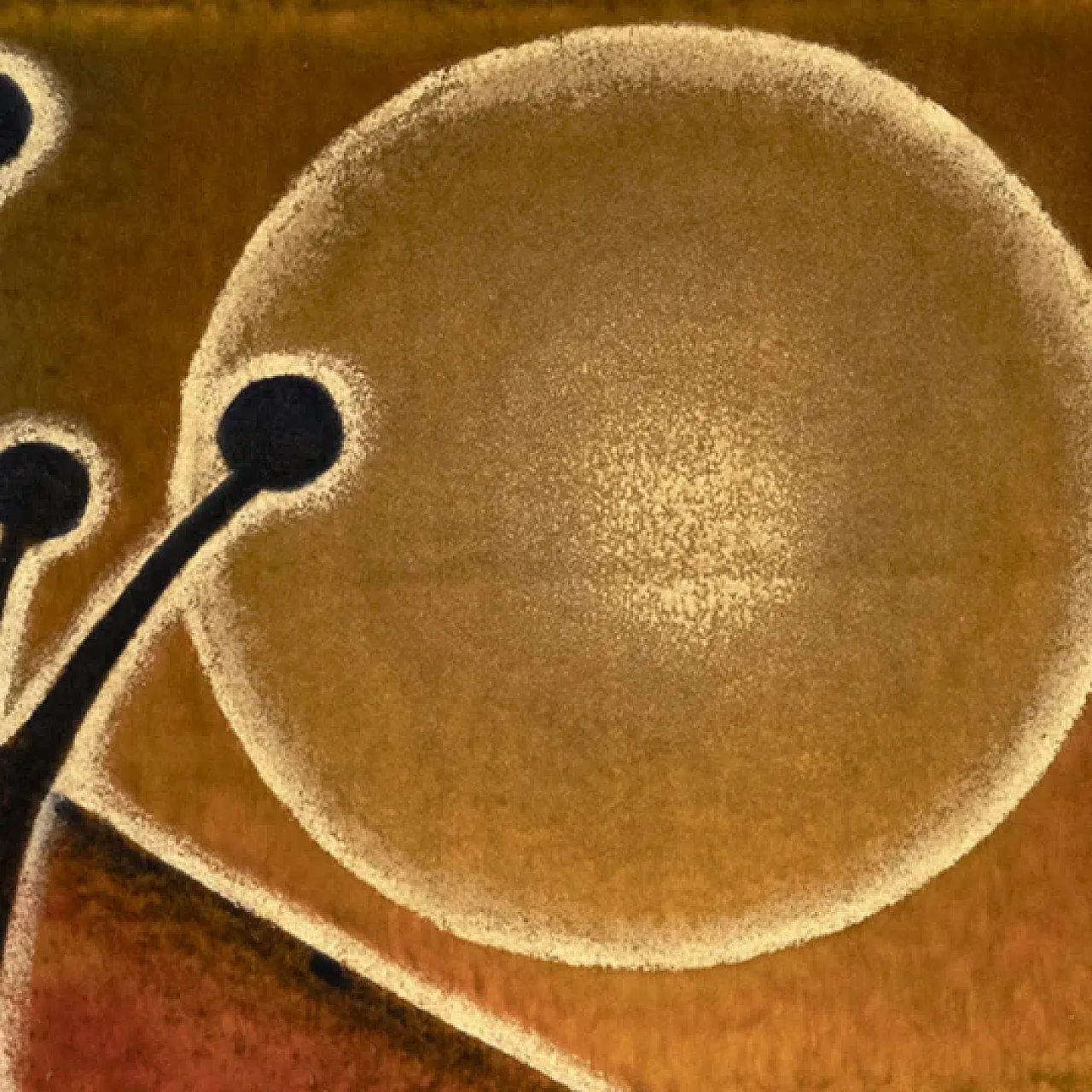 Paesaggio con Sole e Luna, pittura tessile, anni '70 3