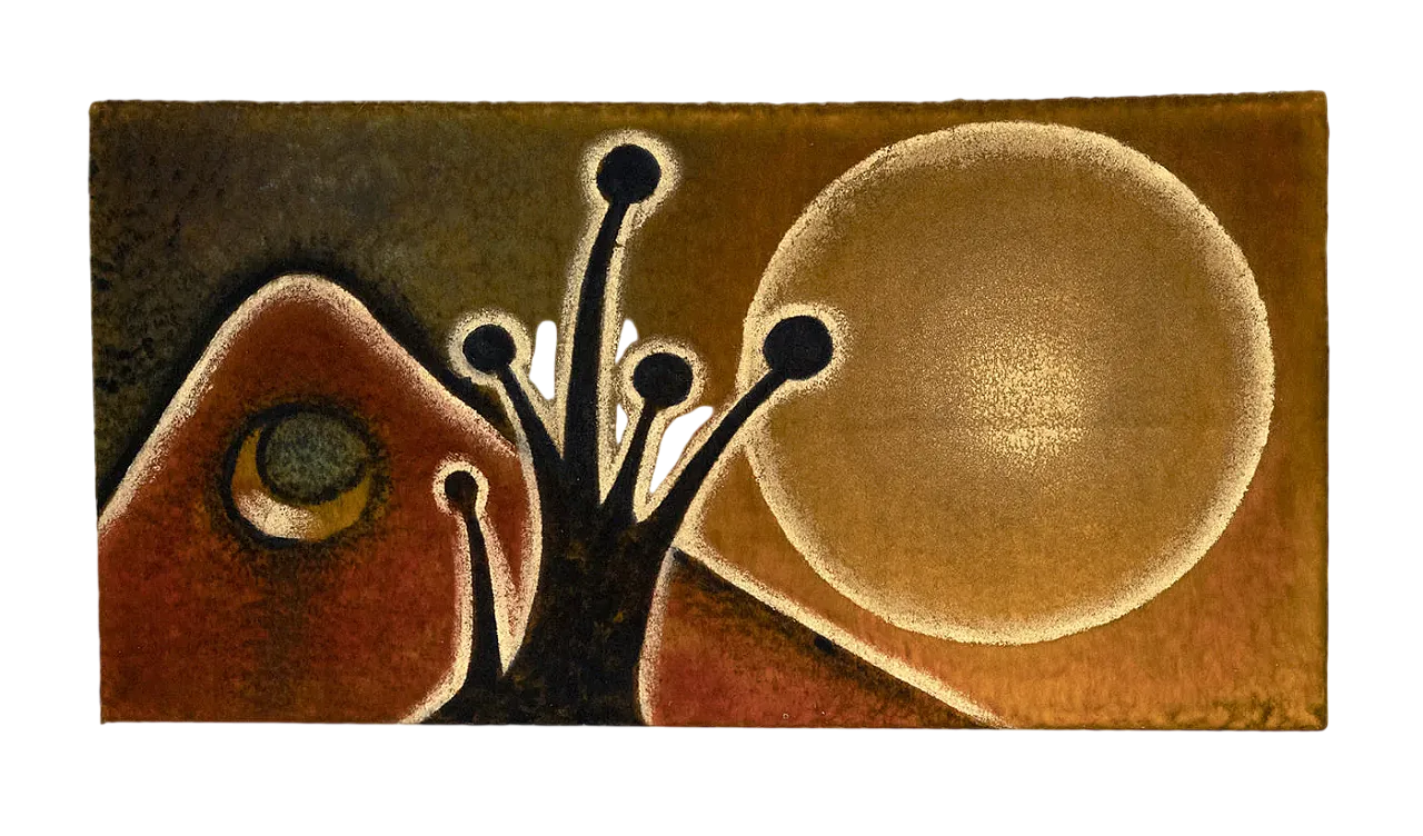 Paesaggio con Sole e Luna, pittura tessile, anni '70 6