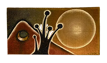 Paesaggio con Sole e Luna, pittura tessile, anni '70