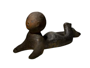 Bambino, statua da giardino in ceramica, fine '900