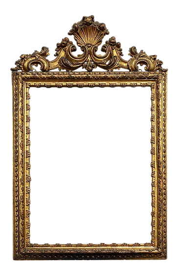 Neapolitan Louis XVI mirror in gilded and carved wood, 18th century