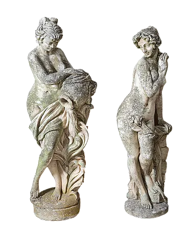 Coppia di sculture da giardino in pietra vicentina, '900