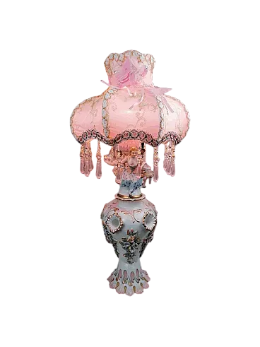 Lampada da tavolo in ceramica di Meissen, XIX secolo