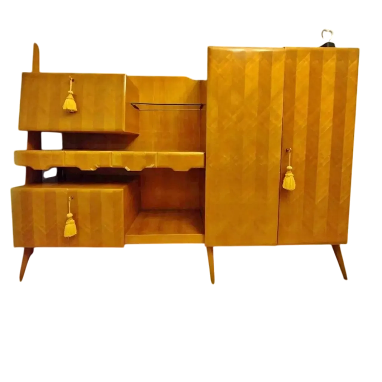 Sideboard with Veneered Doors and Drawers, 1950s 4