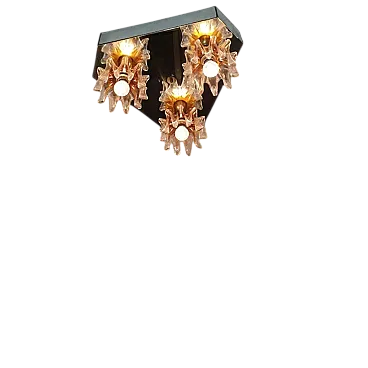 Plafoniera in vetro a specchio di Murano, anni '60