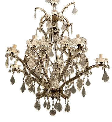 Large Murano crystal chandelier, 1950s