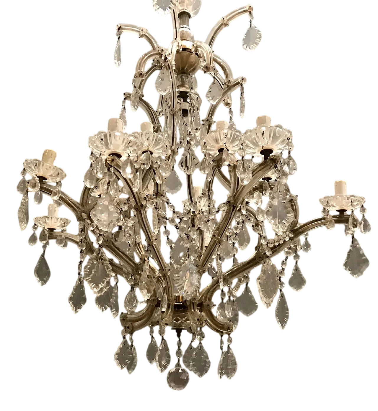 Large Murano crystal chandelier, 1950s 10