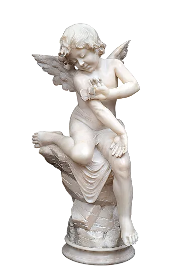 Cherubino Alato, scultura Napoleone III in alabastro, '800