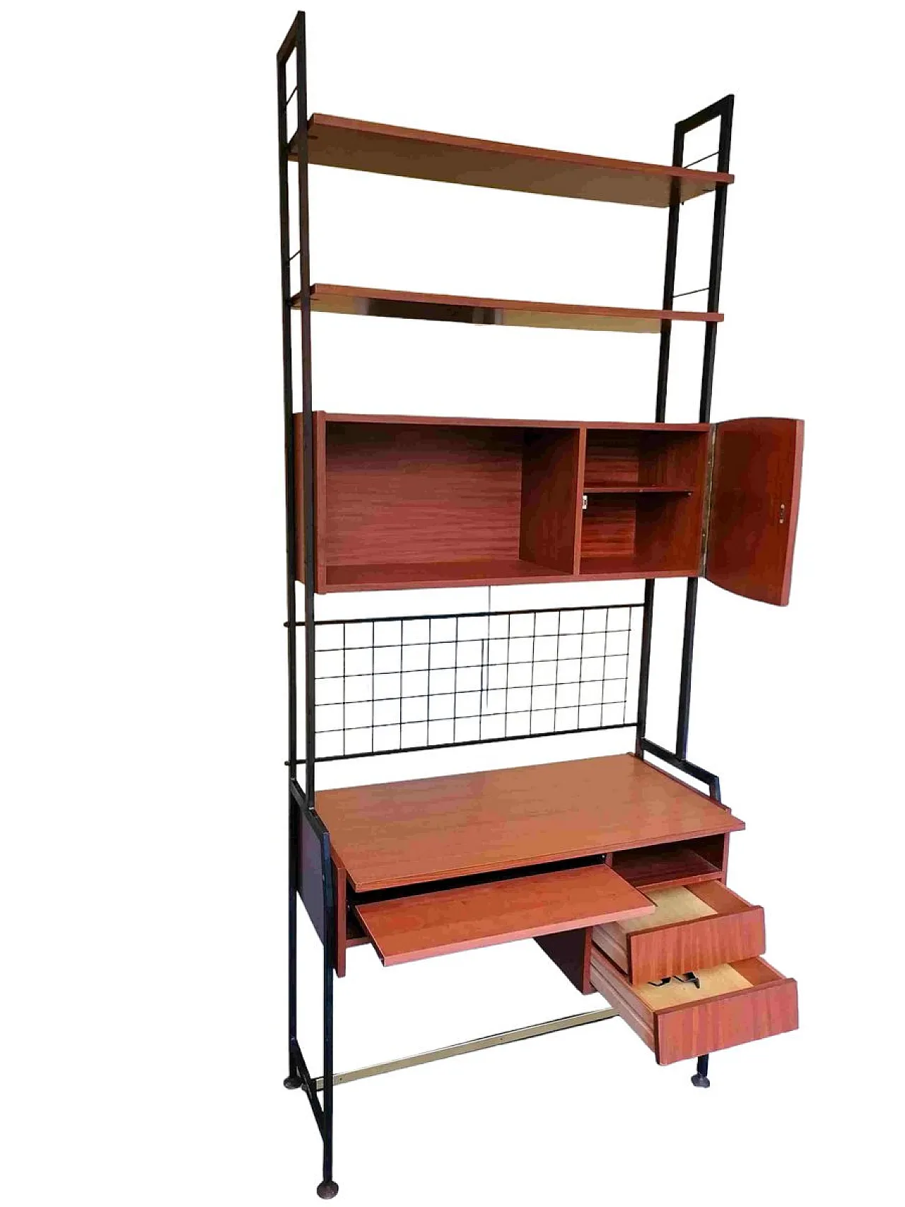 Libreria svedese con 2 ripiani da scrivania, anni '70 4