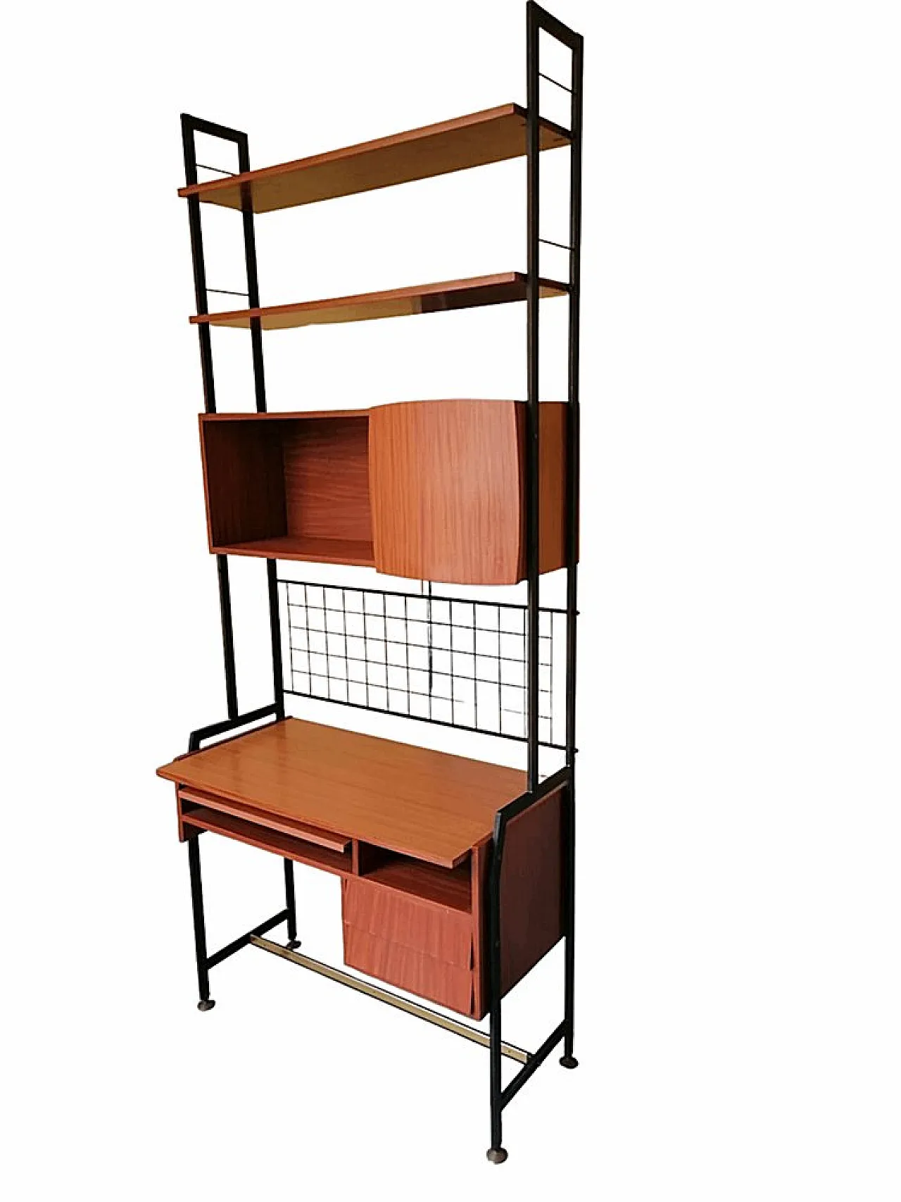 Libreria svedese con 2 ripiani da scrivania, anni '70 5